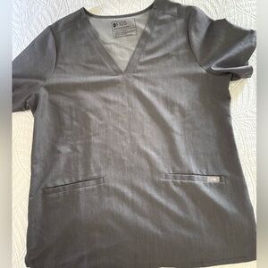 FIGS Dark Charcoal V-Neck Scrub Top